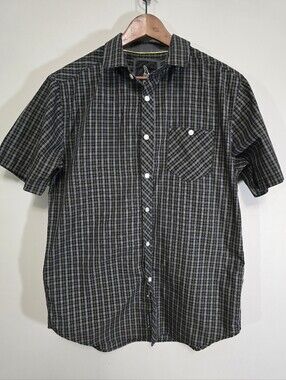Alpinestars Black & Gray Short-Sleeve Plaid Button-Down Shirt